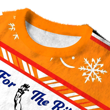 Uglysweatershops Vintage Rodeo Cowboy Ride Fuzzy Christmas Ugly Sweatshirt