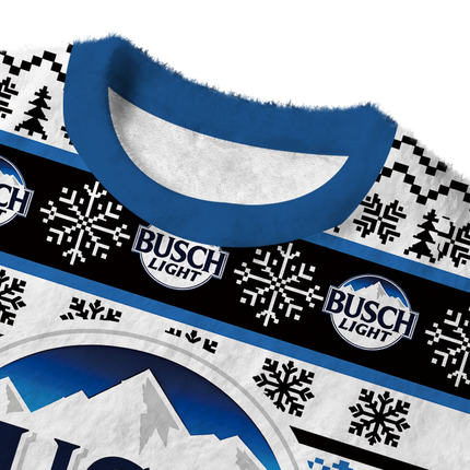 Uglysweatershops Busch Vintage Fuzzy Christmas Ugly Sweatshirt