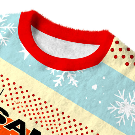 Uglysweatershops Surreal Polka?Dot Flower Field Fuzzy Christmas Ugly Sweatshirt