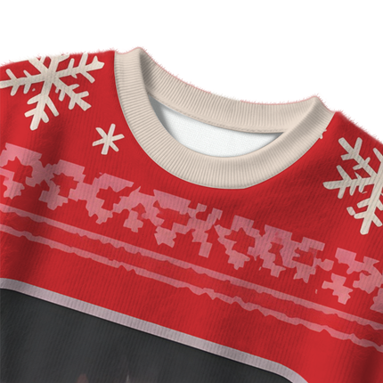 Uglysweatershops Red Psychedelic Cat Christmas Ugly Sweater