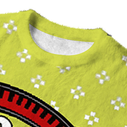 Uglysweatershops Ho Ho Ho Fuzzy Christmas Ugly Sweatshirt