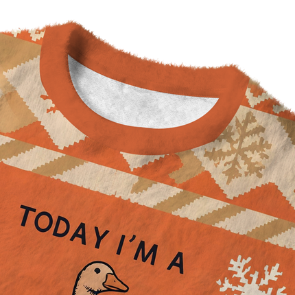 Uglysweatershops Serious Stupid Goose Fuzzy Christmas Ugly Sweatshirt