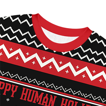 Uglysweatershops Happy Human Holiday Christmas Ugly Sweatshirt