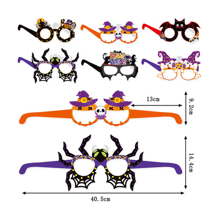 Uglysweatershops Halloween 12-Pack Funny Pumpkin Ghost Paper Glasses