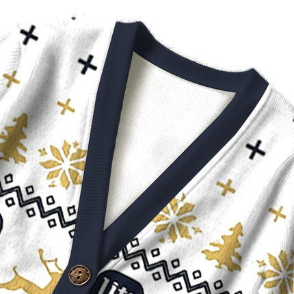 Uglysweatershops White Lite Ugly Cardigan Sweater