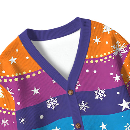 Uglysweatershops Tropical Fish Kids Ugly Cardigan Sweater