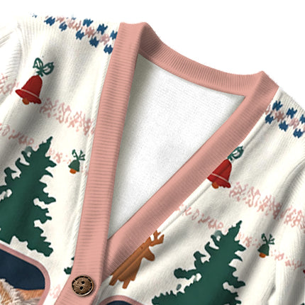 Uglysweatershops Drowsy Cat Meme Funny Ugly Cardigan Sweater
