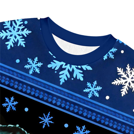 Uglysweatershops Retro Trout Fishing Christmas Ugly Sweatshirt