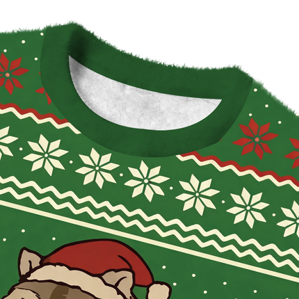 Uglysweatershops Raccoons Need Snacks Funny Fuzzy Christmas Ugly Sweatshirt