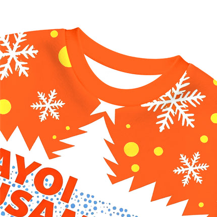 Uglysweatershops Blue Orange Pumpkin Christmas Ugly Sweatshirt