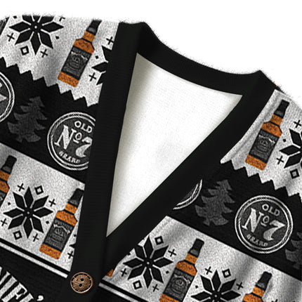 Uglysweatershops Black Jack Ugly Cardigan Sweater