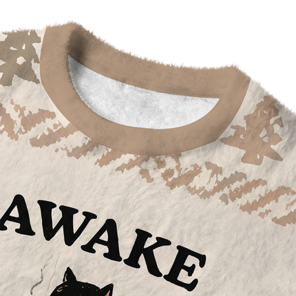 Uglysweatershops Decadent Smoking Cat Fuzzy Christmas Ugly Sweatshirt