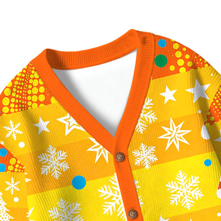Uglysweatershops Japanese Art Eyes Kids Ugly Cardigan Sweater
