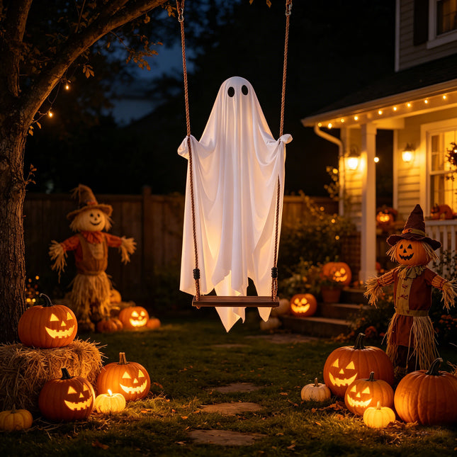 Uglysweatershops Cute Halloween Ghost Swing