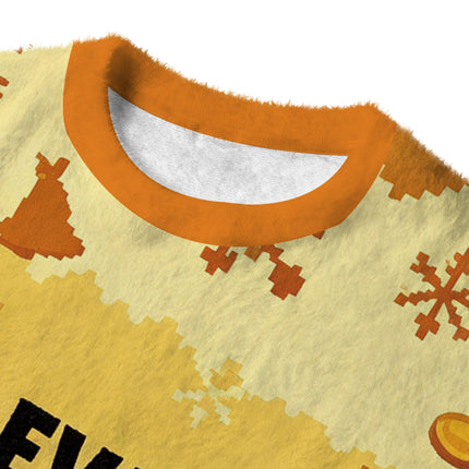 Uglysweatershops Tux Evasion Funny Fuzzy Christmas Ugly Sweatshirt