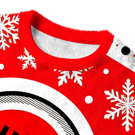 Uglysweatershops Retro Red Cigarettes Fuzzy Christmas Ugly Sweatshirt