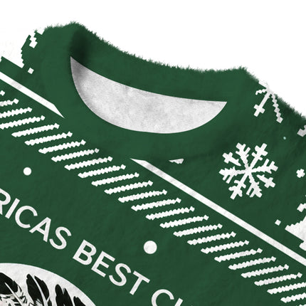 Uglysweatershops Tobacco Vintage Fuzzy Christmas Ugly Sweatshirt