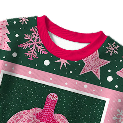 Uglysweatershops Art Pink Pumpkin Christmas Ugly Sweater
