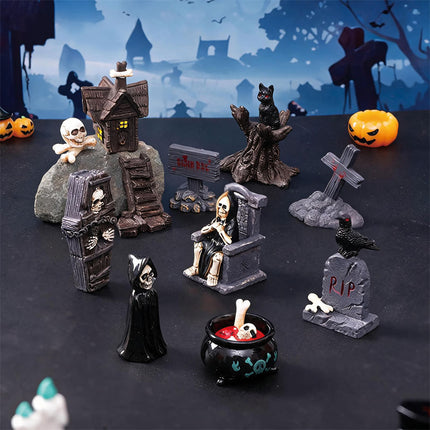 Uglysweatershops Halloween 4-Pack Horror Element Skull Resin Figurines