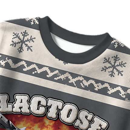 Uglysweatershops Lactose Tolerant Funny Meme Christmas Ugly Sweater