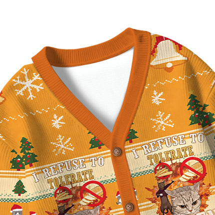 Uglysweatershops I Refuse to Tolerate Gluten Kids Ugly Cardigan Sweater