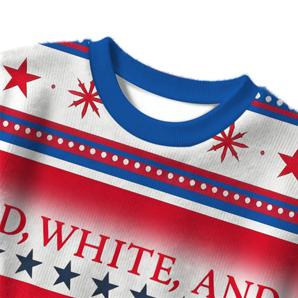 Uglysweatershops Red White Mountain Christmas Ugly Sweater