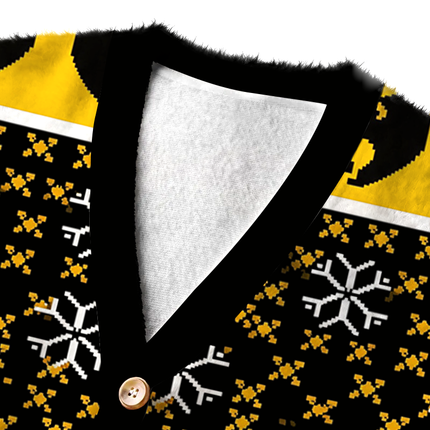Uglysweatershops Retro Hip Hop Fuzzy Ugly Cardigan Sweatshirt