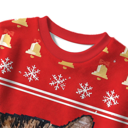 Uglysweatershops Red Funny Smoking Cat Meme Christmas Ugly Sweater