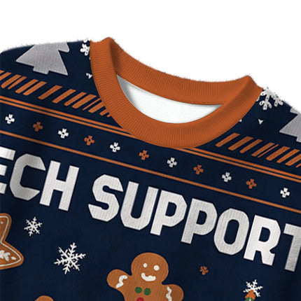 Uglysweatershops Blue Tech Support Computer Programmer Christmas Ugly Sweater
