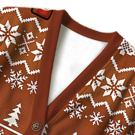 Uglysweatershops Brown Wine Ugly Cardigan Sweater