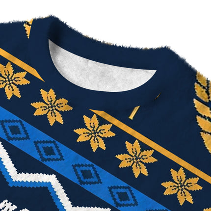 Uglysweatershops It's the Most Wonderful Time Fuzzy Christmas Ugly Sweatshirt