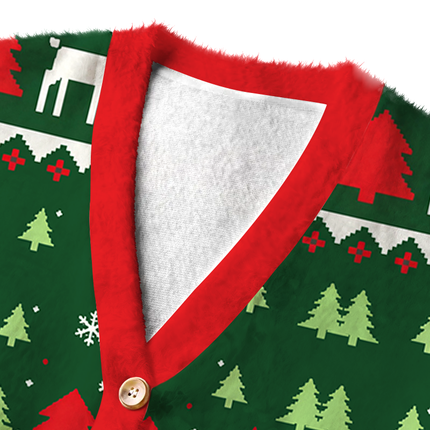 Uglysweatershops The Boys Funny Fuzzy Ugly Cardigan Sweatshirt