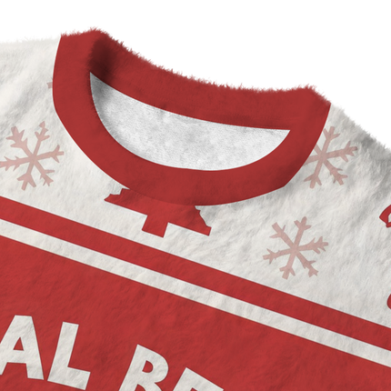 Uglysweatershops Champion Funny Red Fuzzy Christmas Ugly Sweatshirt
