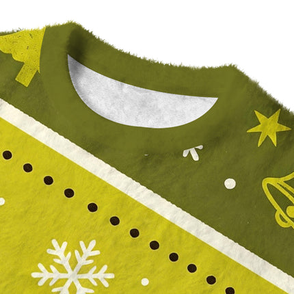 Uglysweatershops Vintage Green Cigarettes Fuzzy Christmas Ugly Sweatshirt