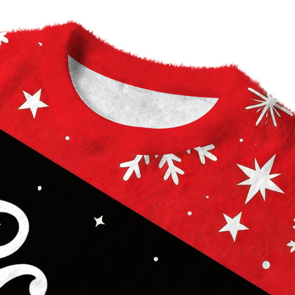 Uglysweatershops West Cow Skull Fuzzy Christmas Ugly Sweatshirt