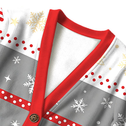 Uglysweatershops Art Dancing Mushroom Ugly Cardigan Sweater