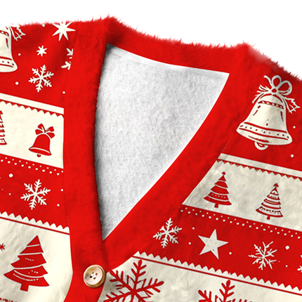 Uglysweatershops Hunting Vintag Fuzzy Ugly Cardigan Sweatshirt