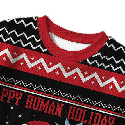 Uglysweatershops Happy Human Holiday Christmas Ugly Sweater