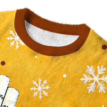 Uglysweatershops Brand Cigarettes Fuzzy Christmas Ugly Sweatshirt