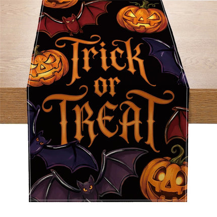 Uglysweatershops Halloween Black Cat Pumpkin Print Decorative Tablecloth