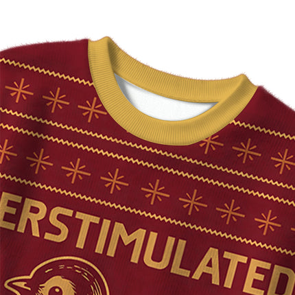 Uglysweatershops Penguin Overstimulated but Festive Christmas Ugly Sweater