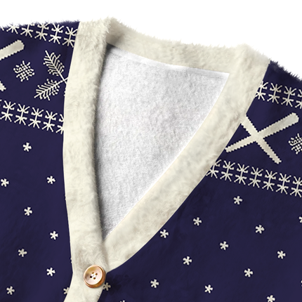 Uglysweatershops You're Killing Me Fuzzy Ugly Cardigan Sweatshirt