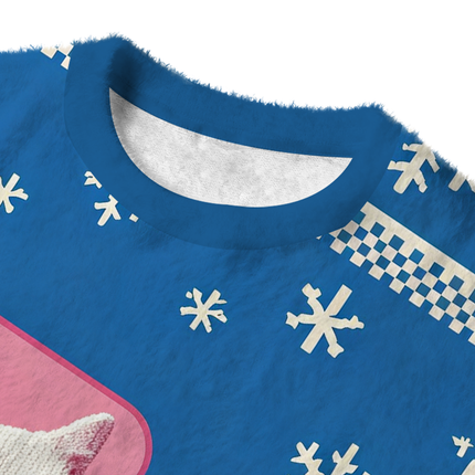 Uglysweatershops Drowsy Meme Cat Fuzzy Christmas Ugly Sweatshirt