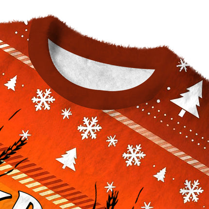 Uglysweatershops Classic American Whiskey Vintage Fuzzy Christmas Ugly Sweatshirt