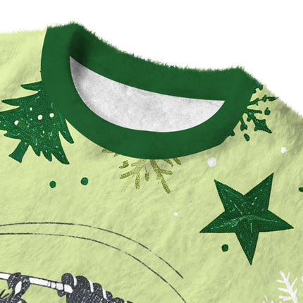 Uglysweatershops Vintage Golf Bear Brew Fuzzy Christmas Ugly Sweatshirt