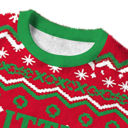Uglysweatershops Happy Little Xmas Trees Fuzzy Christmas Ugly Sweatshirt