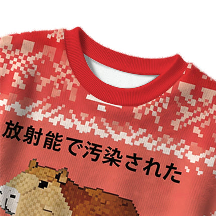 Uglysweatershops Capybara Contaminated By Radiation Christmas Ugly Sweater