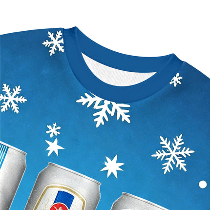 Uglysweatershops Vintage Retro Beer Can Collection Christmas Ugly Sweatshirt
