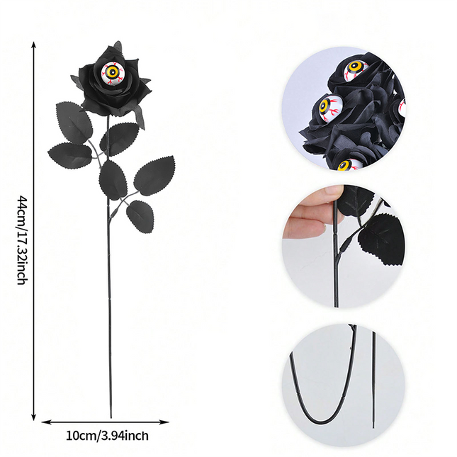 Uglysweatershops 10-Piece Halloween Demon Eye 10-piece Simulation Rose Decoration