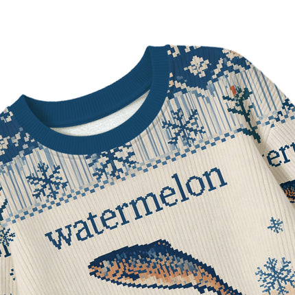 Uglysweatershops Watermelon Fish Kids Ugly Sweater